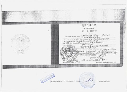 Документ преподавателя Орлова Елена Анатольевна