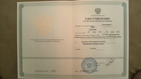 Документ преподавателя Сильницкая Инна Сергеевна
