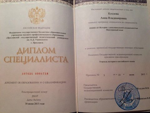 Документ преподавателя Козлова Анна Владимировна