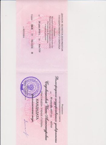 Документ преподавателя Садовникова Инна Александровна