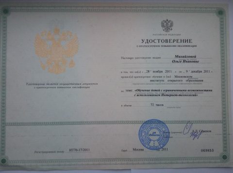Документ преподавателя Михайлова Ольга