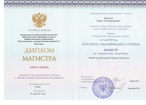 Документ преподавателя Данилов Павел