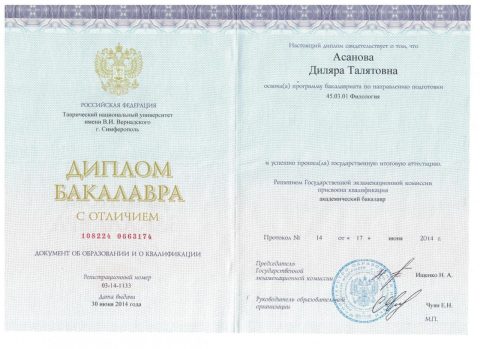 Документ преподавателя Меджитова Диляра Талятовна