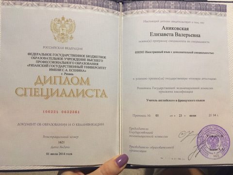 Документ преподавателя Чуткова Елизавета Валерьевна