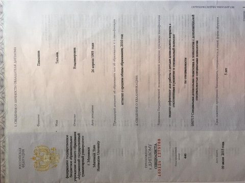 Документ преподавателя Плюснина Татьяна Владимировна