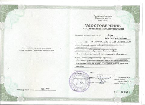 Документ преподавателя Галась Анджелика Александровна