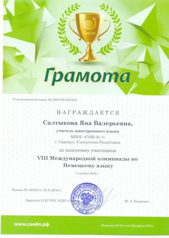 Документ преподавателя Салтыкова Яна Валерьевна