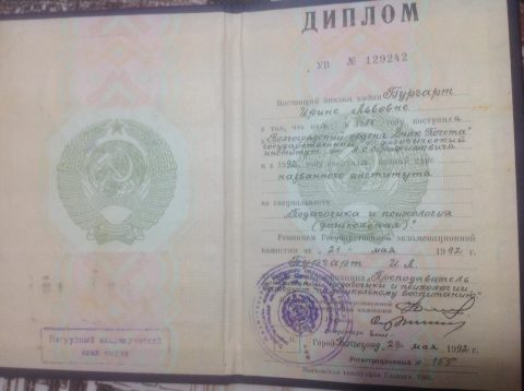Документ преподавателя Бургарт Ирина Львовна