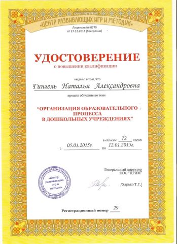 Документ преподавателя Гингель Наталья Александровна