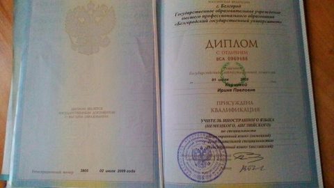 Документ преподавателя Корнева Ирина Павловна