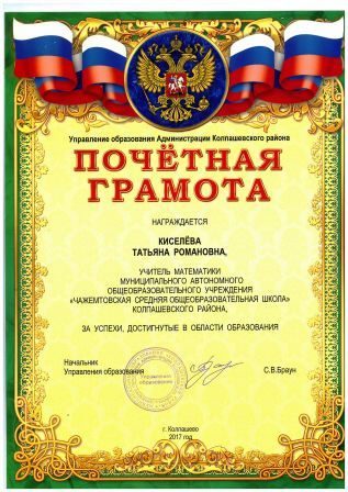 Документ преподавателя Киселёва Татьяна Романовна