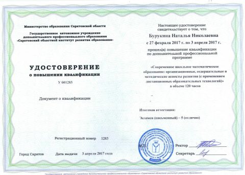 Документ преподавателя Бурукина Наталья Николаевна