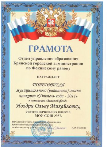 Документ преподавателя Ноздря Ольга Михайловна