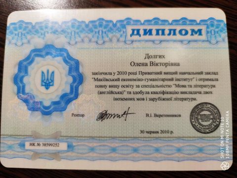 Документ преподавателя Долгих Елена Викторовна