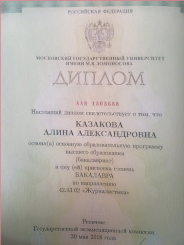 Документ преподавателя Казакова Алина Александровна