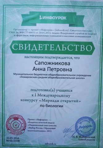 Документ преподавателя Натальченко Анна Петровна
