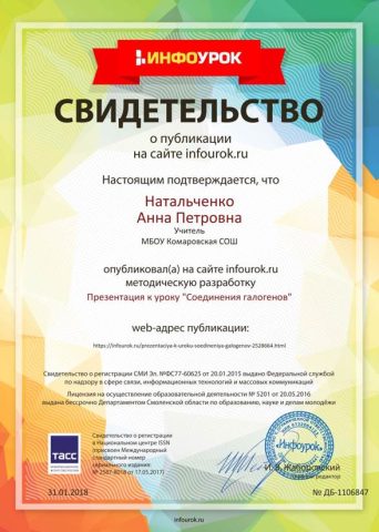 Документ преподавателя Натальченко Анна Петровна