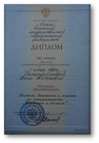 Документ преподавателя Натальченко Анна Петровна