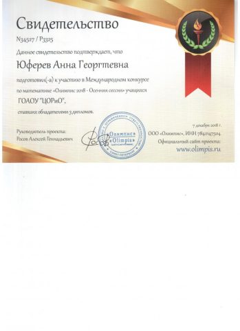 Документ преподавателя Юферев Анна Георгиевна