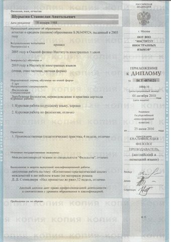 Документ преподавателя Шурыгин Станислав Анатольевич