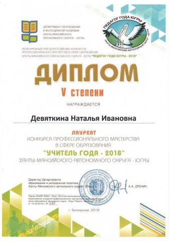 Документ преподавателя Девяткина Наталья Ивановна
