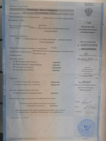 Документ преподавателя Максютова Айгуль Рауфовна