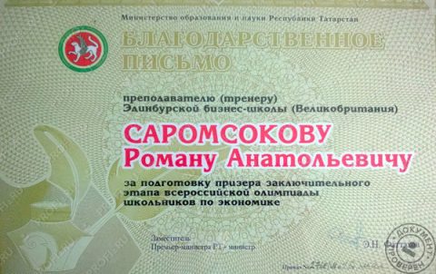 Документ преподавателя Саромсоков Роман Анатольевич