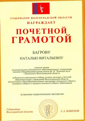 Документ преподавателя Багрова Наталья Витальевна