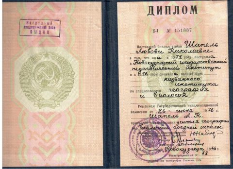 Документ преподавателя Шапель Любовь Николаевна