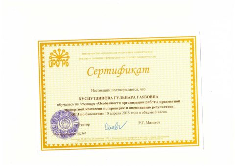 Документ преподавателя Хуснутдинова Гульнара Гаязовна