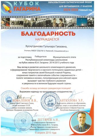 Документ преподавателя Хуснутдинова Гульнара Гаязовна