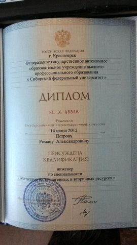 Документ преподавателя Петров Роман Александрович