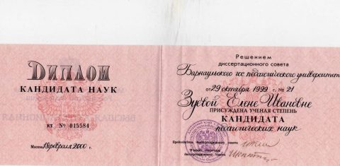 Документ преподавателя Зуева Елена Ивановна