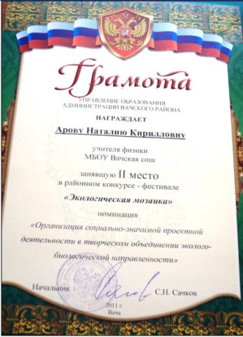 Документ преподавателя Арова Наталия Кирилловна