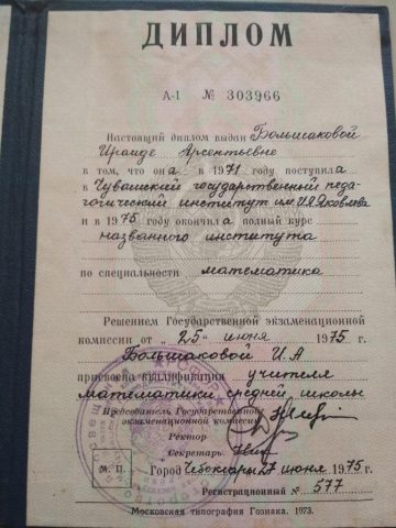 Документ преподавателя Профорова Ирина Арсентьевна