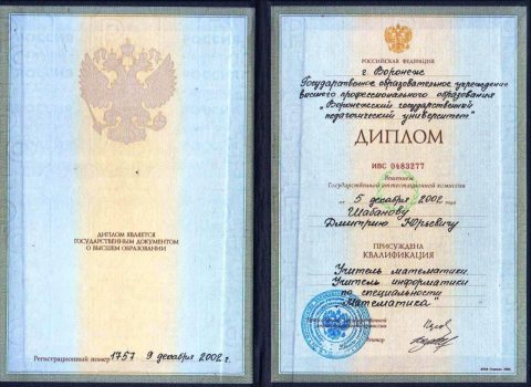 Документ преподавателя Шабанов Дмитрий Юрьевич