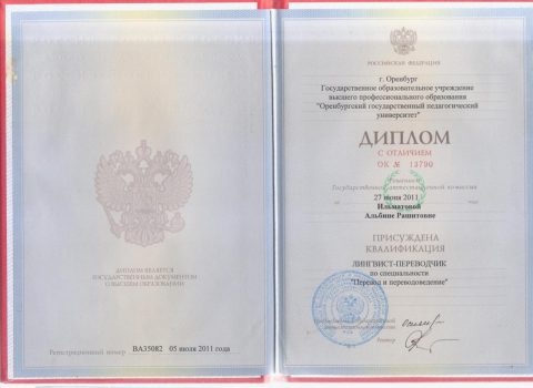 Документ преподавателя Ильматова Альбина