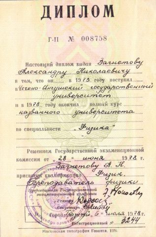 Документ преподавателя Загнетов Александр Николаевич