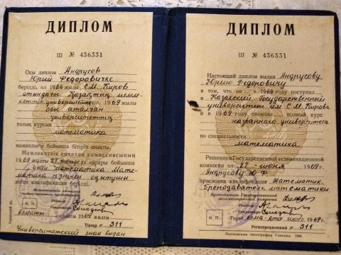 Документ преподавателя Андрусов Юрий  Фёдорович