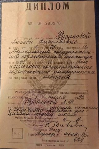 Документ преподавателя Русакова Любовь Николаевна