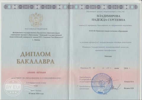 Документ преподавателя Владимирова Надежда Сергеевна