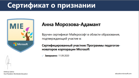 Документ преподавателя Морозова Анна Григорьевна
