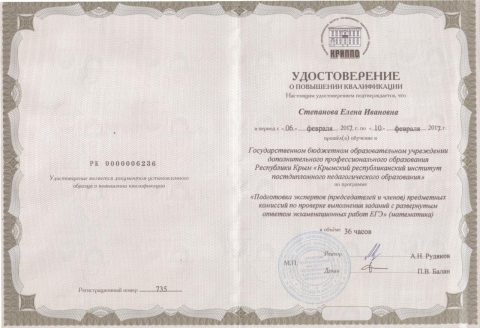 Документ преподавателя Степанова Елена Ивановна