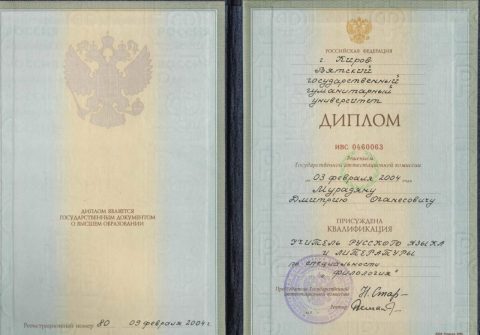 Документ преподавателя Мурадян Дмитрий Оганесович