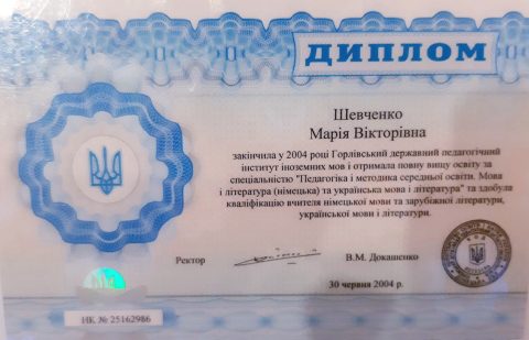 Документ преподавателя Шевченко Мария Викторовна