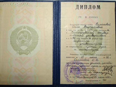 Документ преподавателя Свяжина (Симакова) Ольга Витальевна