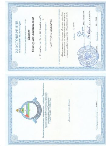 Документ преподавателя Быкова Екатерина Анатольевна