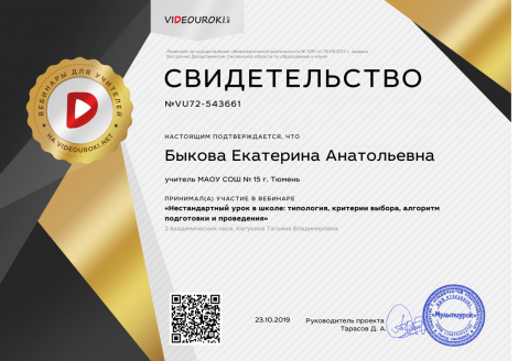 Документ преподавателя Быкова Екатерина Анатольевна