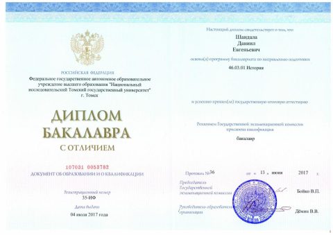 Документ преподавателя Шандала Даниил Евгеньевич