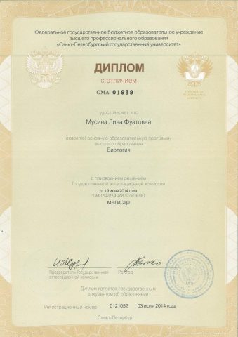 Документ преподавателя Мусина Лина Фуатовна